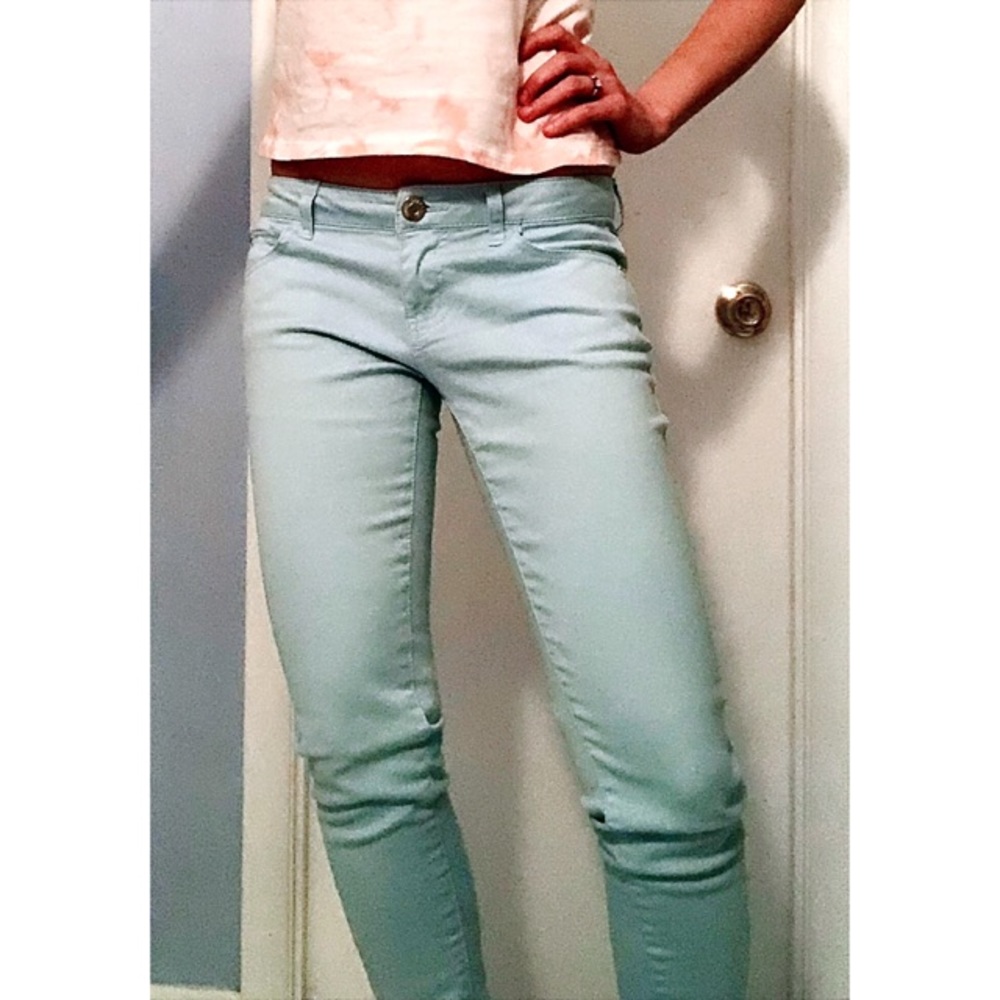 👖 Celeb Pink Aquamarine Blue Skinny Jeans ⭐️ - Picture 3 of 4